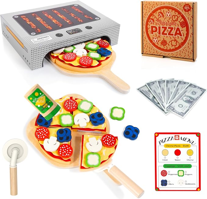 Set de Pizzería de Madera